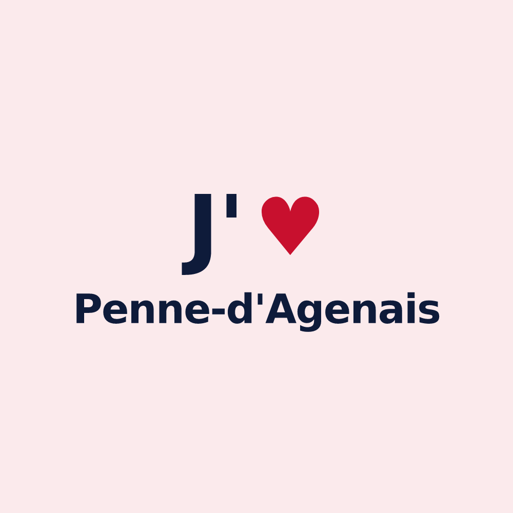 Magnet personnalisé Penne-d'Agenais — design J'aime Penne-d'Agenais