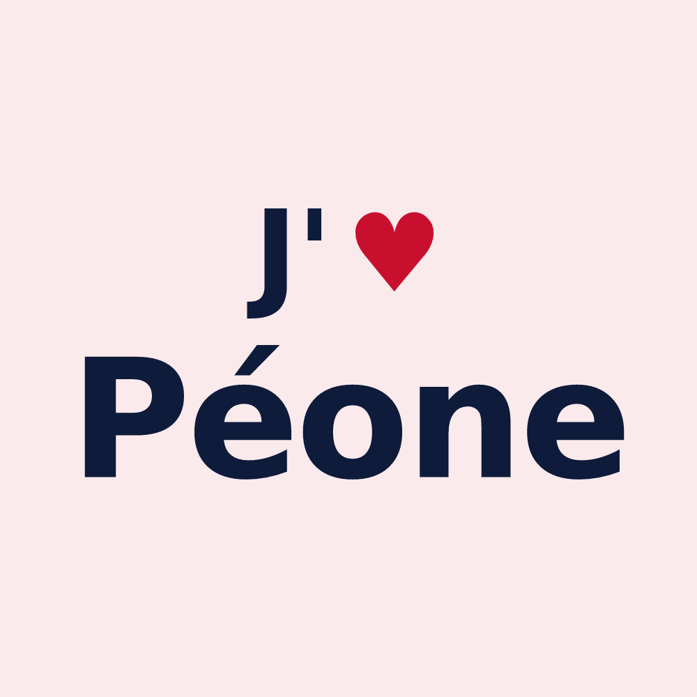 Magnet personnalisé Péone — design J'aime Péone