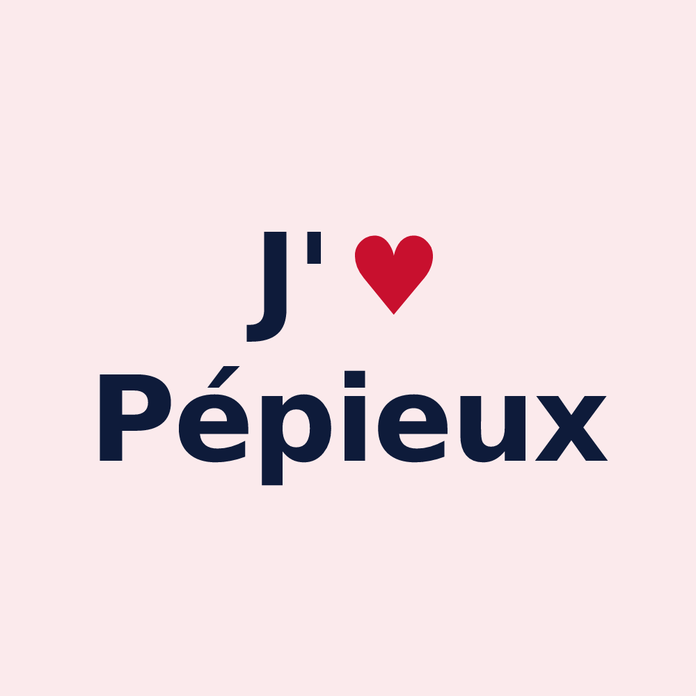 Magnet personnalisé Pépieux — design « J'aime Pépieux » imprimé sur le magnet