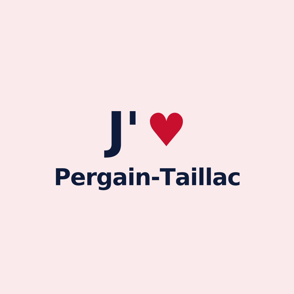 Magnet personnalisé Pergain-Taillac — design J'aime Pergain-Taillac