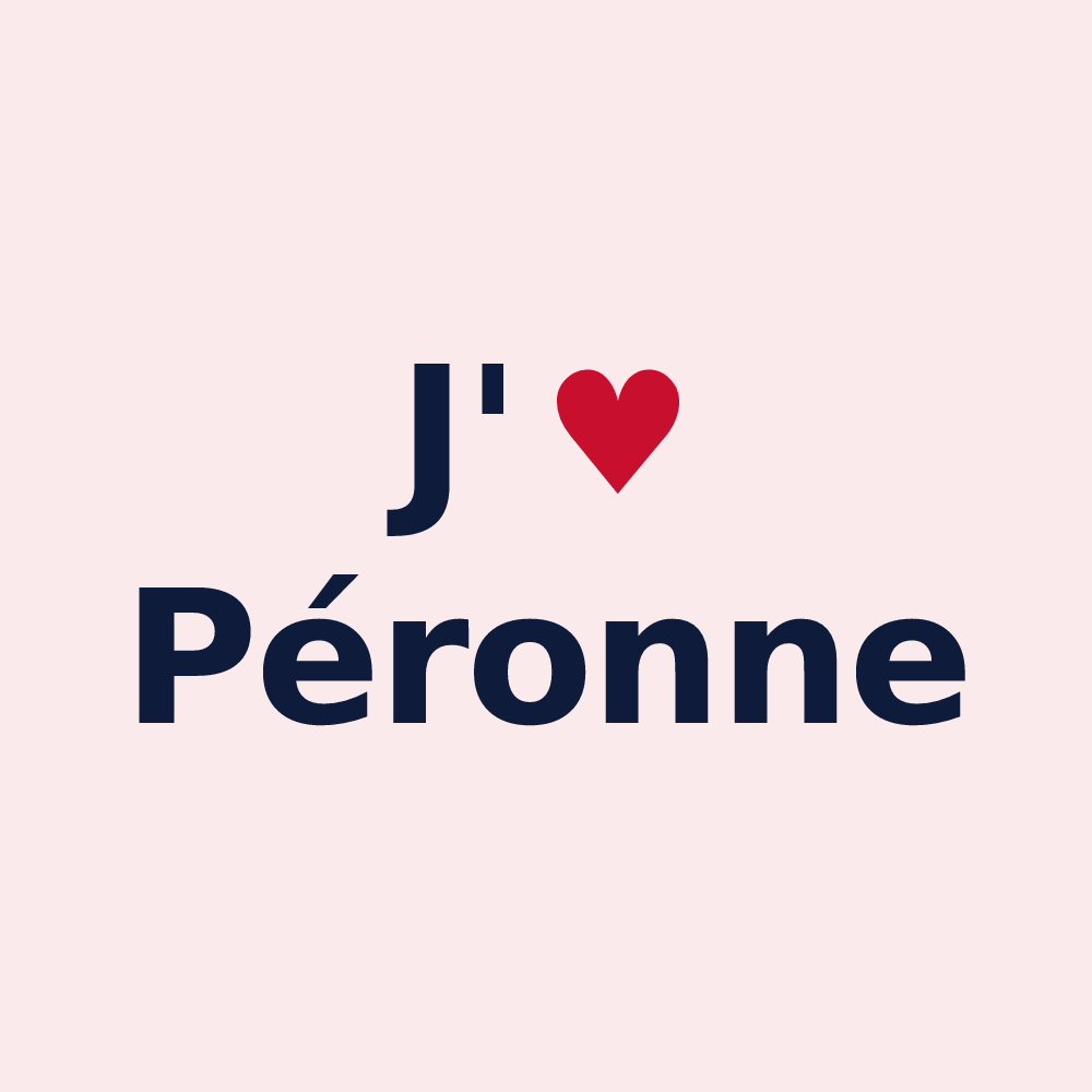 Magnet personnalisé Péronne — design J'aime Péronne