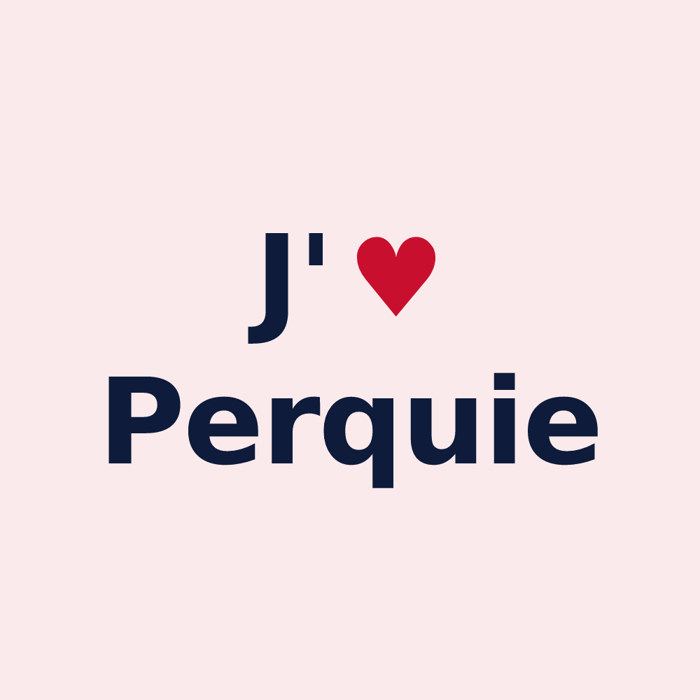 Magnet personnalisé Perquie — design J'aime Perquie
