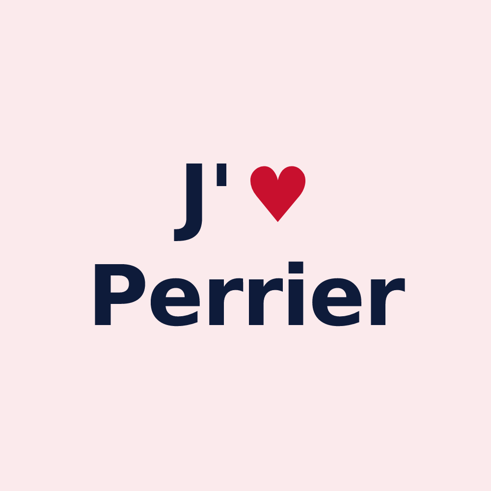 Magnet personnalisé Perrier — design « J'aime Perrier » imprimé sur le magnet