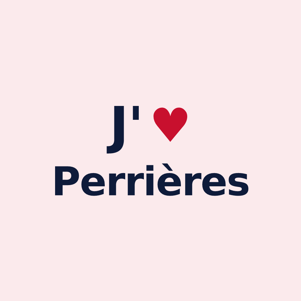 Magnet personnalisé Perrières — design « J'aime Perrières » imprimé sur le magnet