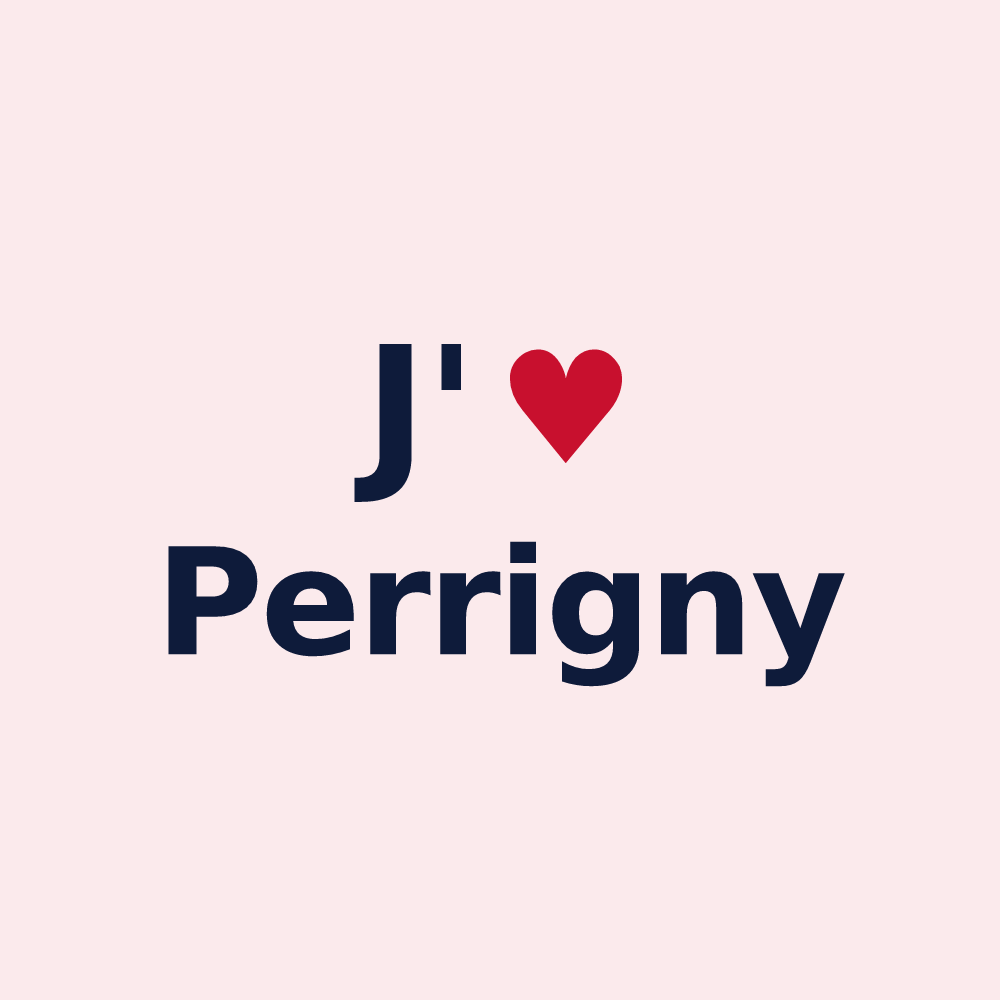 Magnet personnalisé Perrigny — design J'aime Perrigny