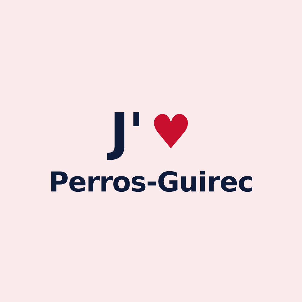 Magnet personnalisé Perros-Guirec — design « J'aime Perros-Guirec » imprimé sur le magnet