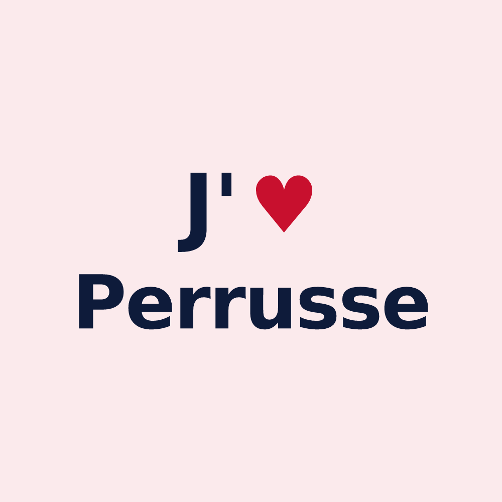 Magnet personnalisé Perrusse — design J'aime Perrusse