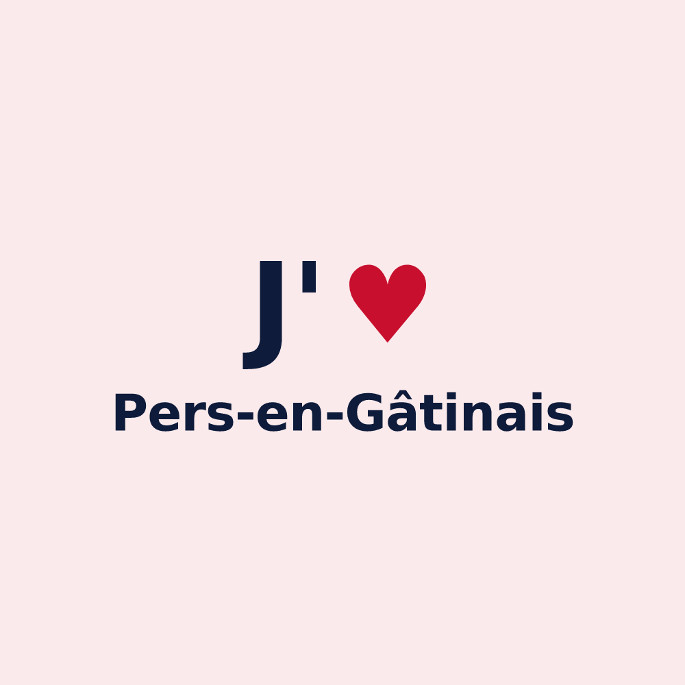 Magnet personnalisé Pers-en-Gâtinais — design J'aime Pers-en-Gâtinais