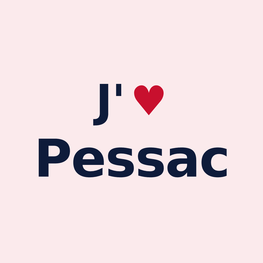 Magnet personnalisé Pessac — design J'aime Pessac