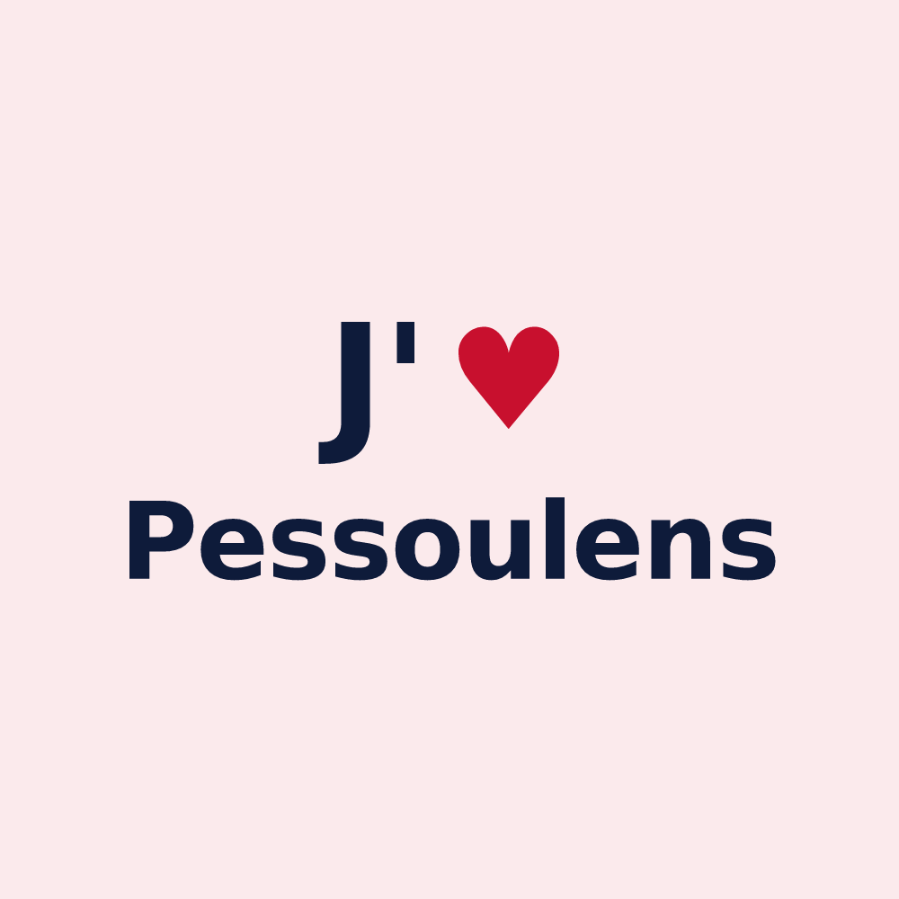 Magnet personnalisé Pessoulens — design J'aime Pessoulens