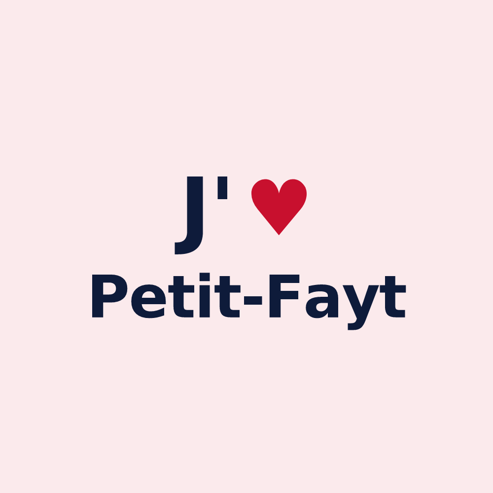 Magnet personnalisé Petit-Fayt — design J'aime Petit-Fayt