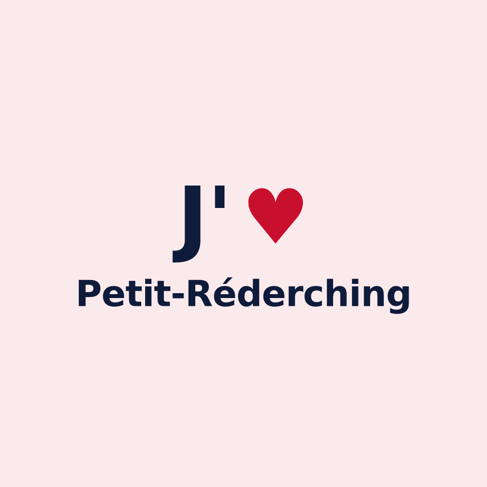 Magnet personnalisé Petit-Réderching — design « J'aime Petit-Réderching » imprimé sur le magnet