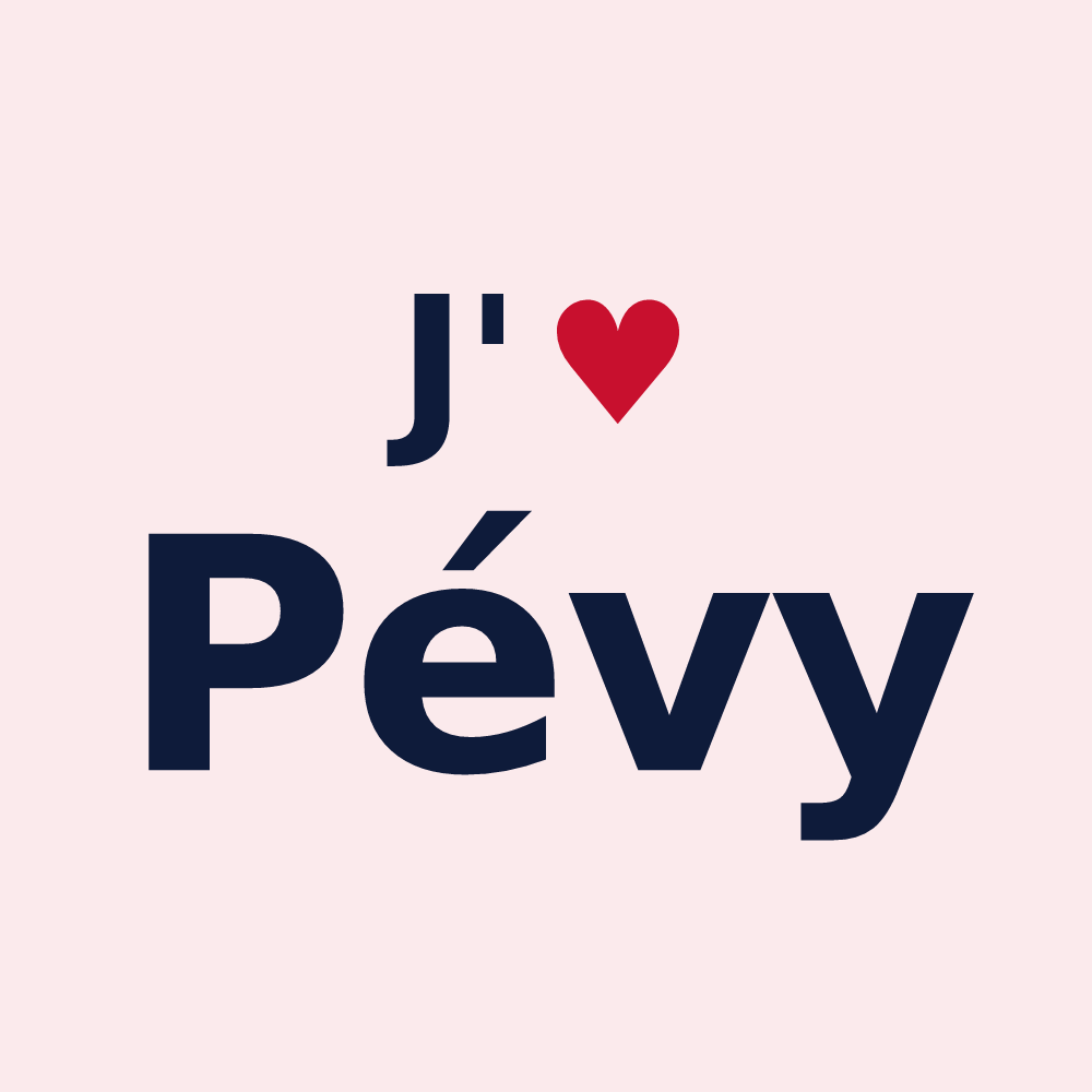 Magnet personnalisé Pévy — design J'aime Pévy