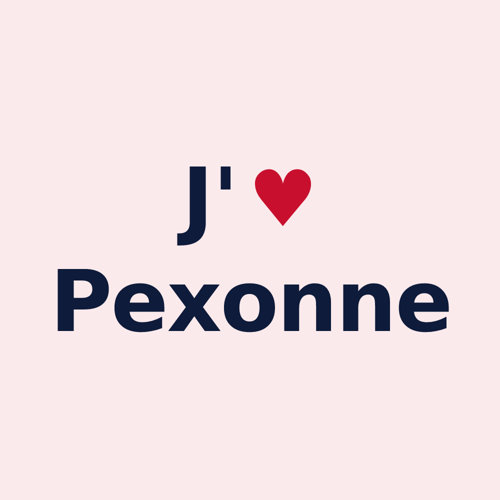 Magnet personnalisé Pexonne — design « J'aime Pexonne » imprimé sur le magnet