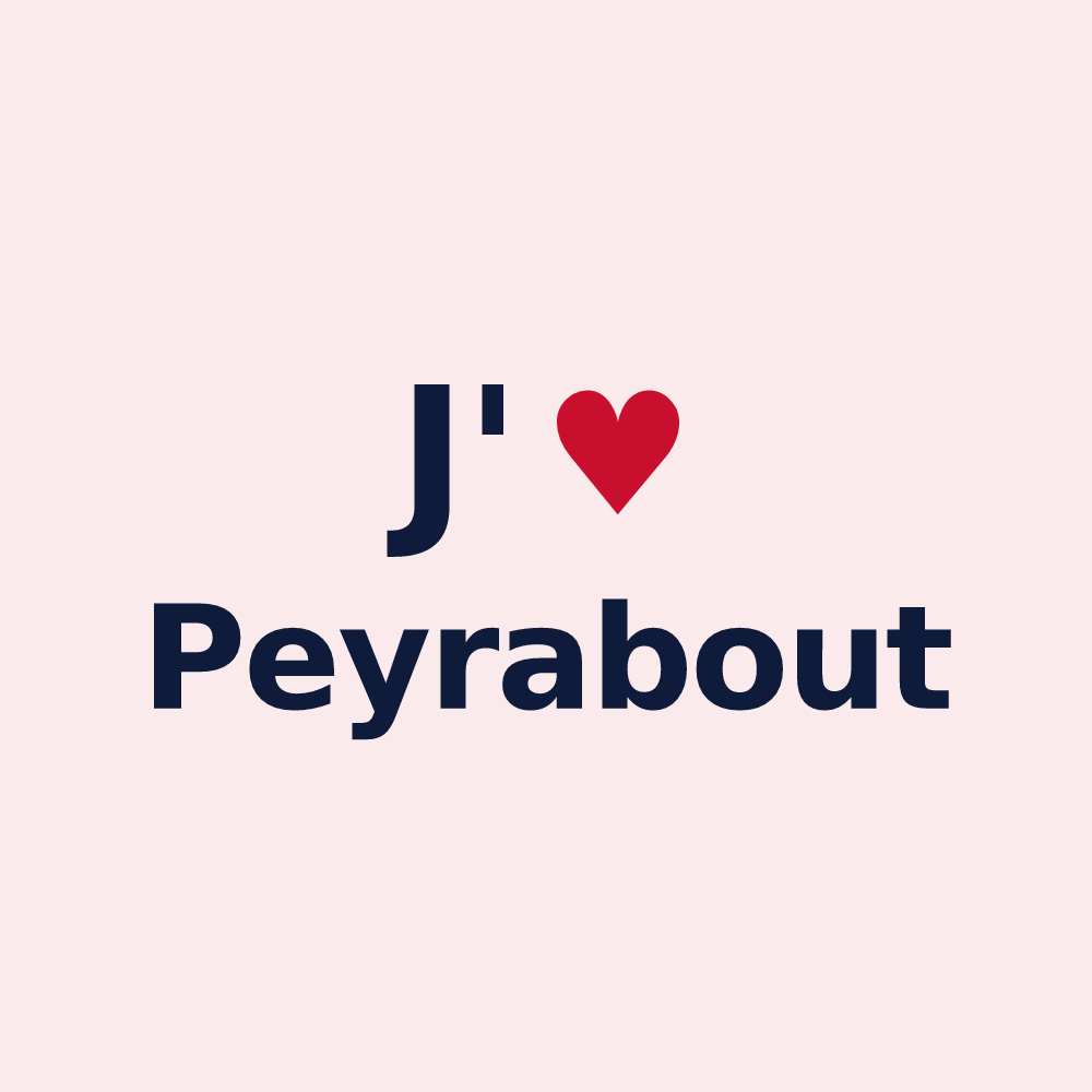 Magnet personnalisé Peyrabout — design J'aime Peyrabout