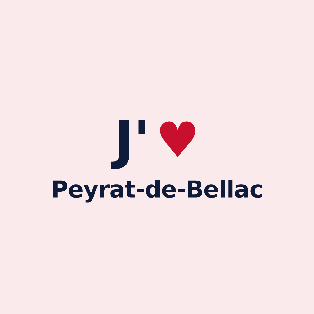 Magnet personnalisé Peyrat-de-Bellac — design J'aime Peyrat-de-Bellac