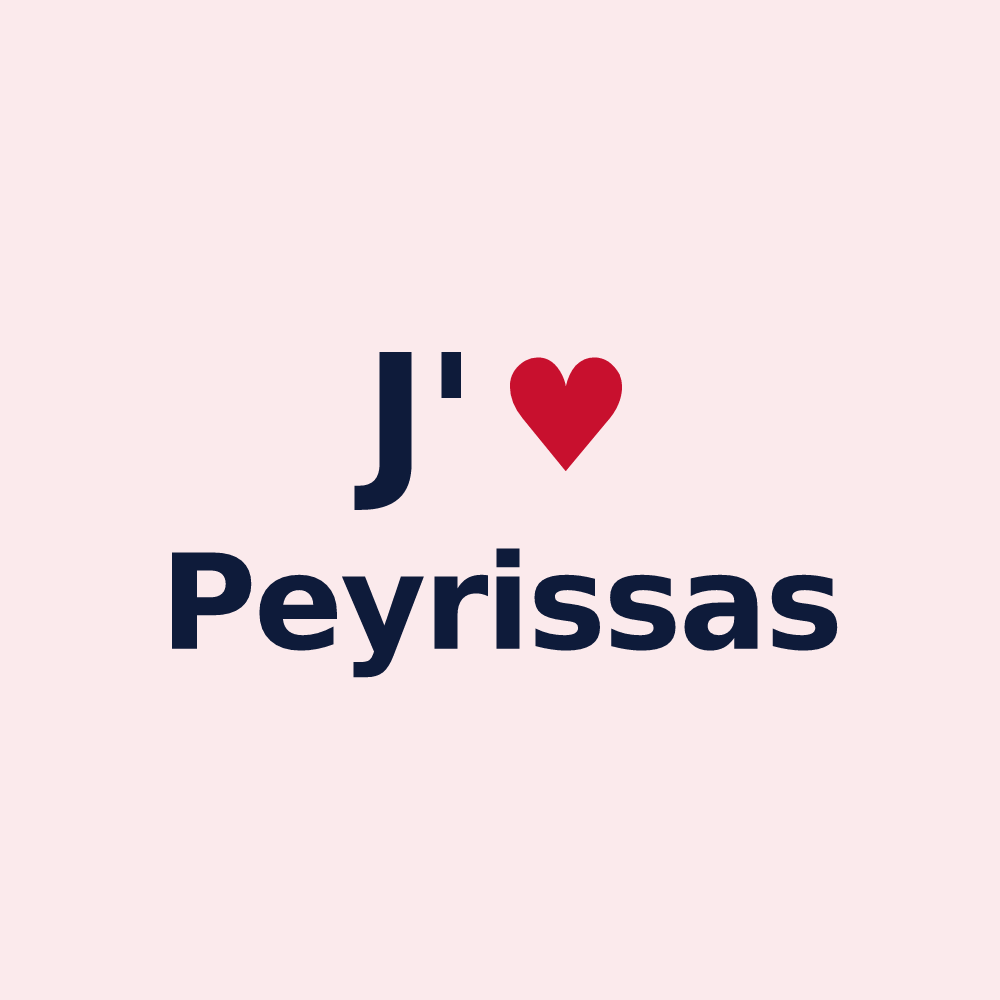 Magnet personnalisé Peyrissas — design J'aime Peyrissas