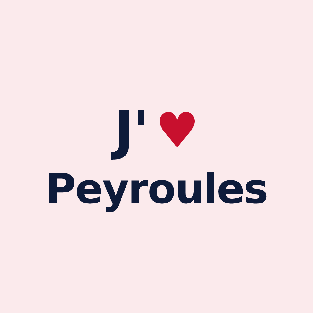Magnet personnalisé Peyroules — design « J'aime Peyroules » imprimé sur le magnet