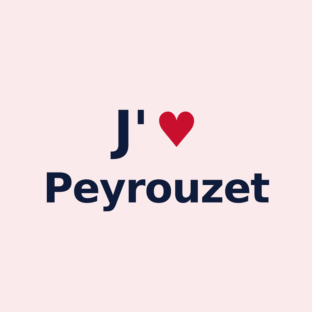 Magnet personnalisé Peyrouzet — design J'aime Peyrouzet