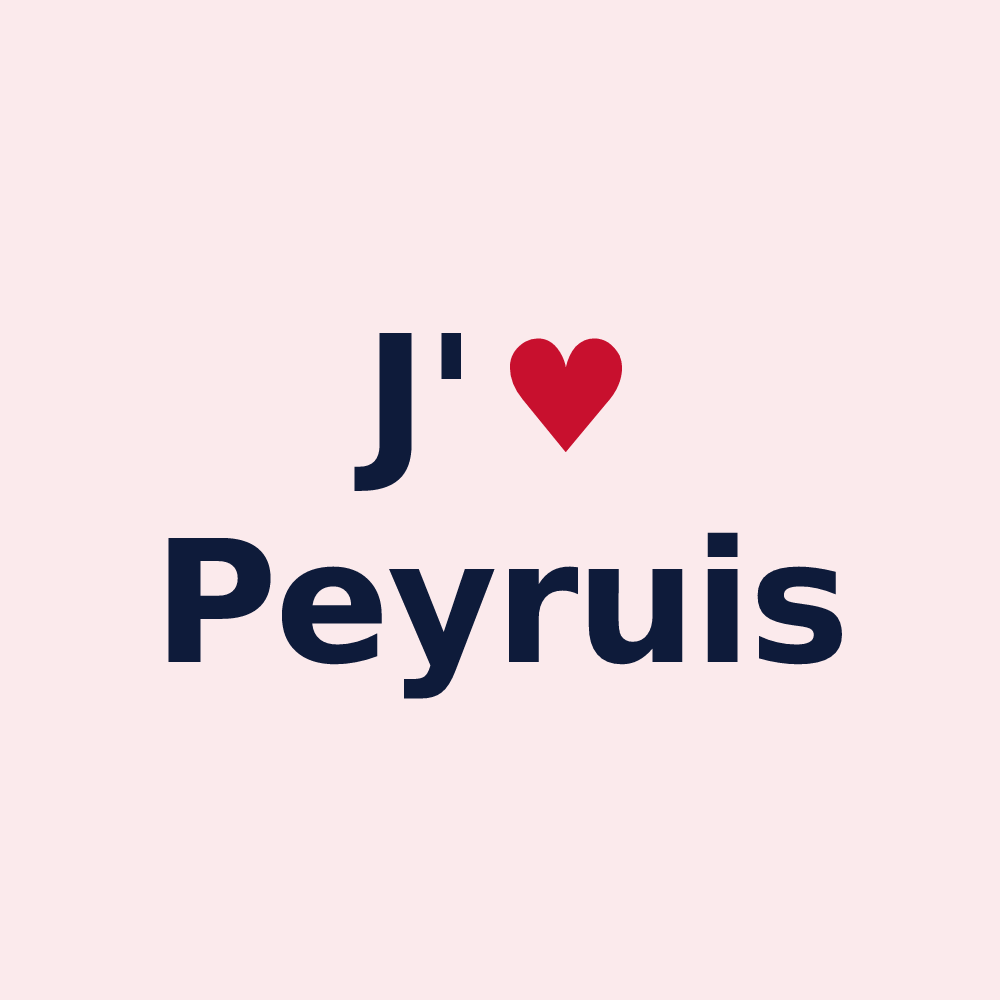 Magnet personnalisé Peyruis — design « J'aime Peyruis » imprimé sur le magnet