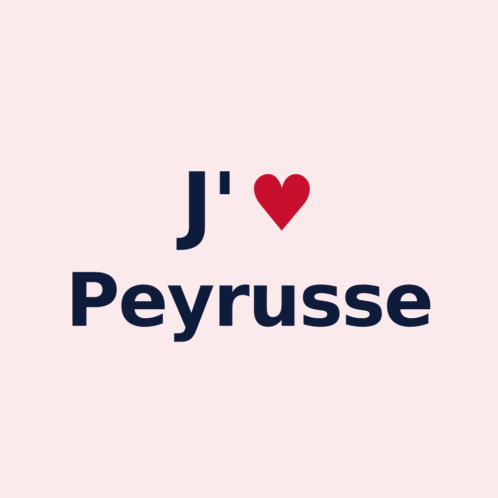 Magnet personnalisé Peyrusse — design J'aime Peyrusse