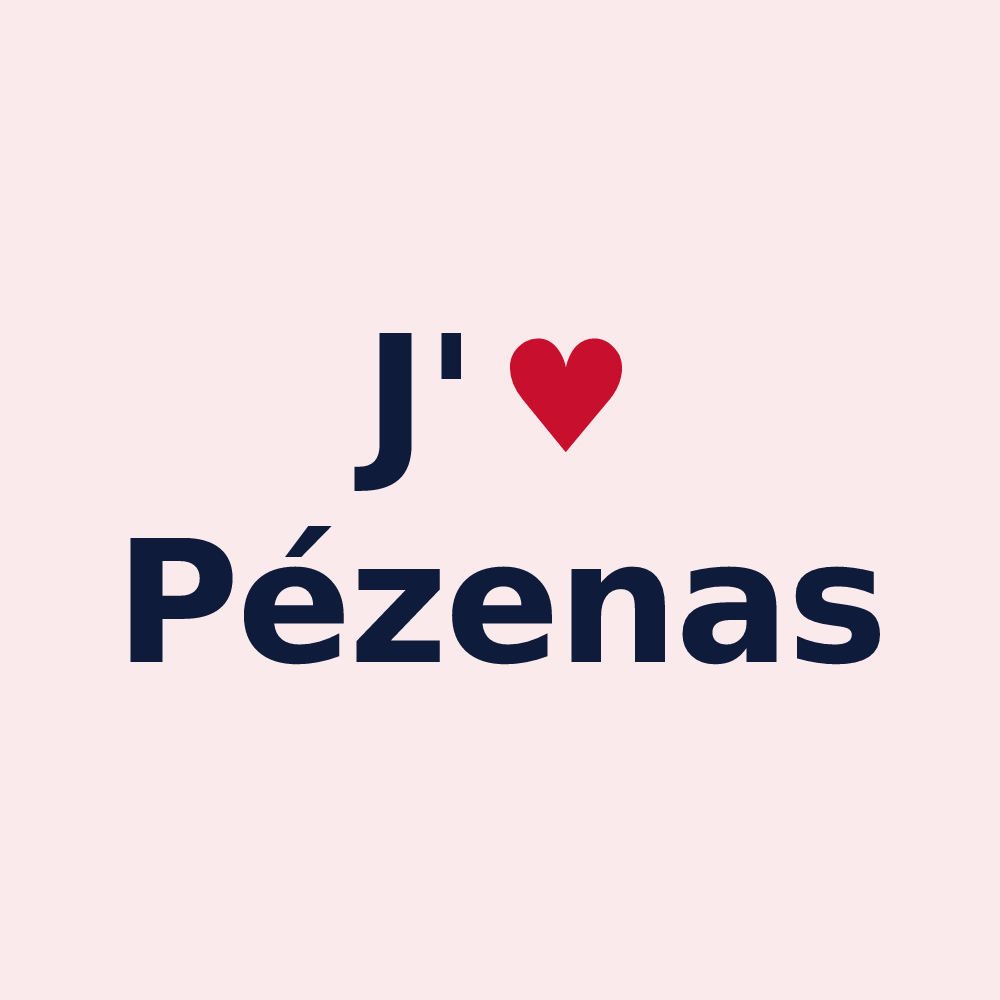 Magnet personnalisé Pézenas — design J'aime Pézenas