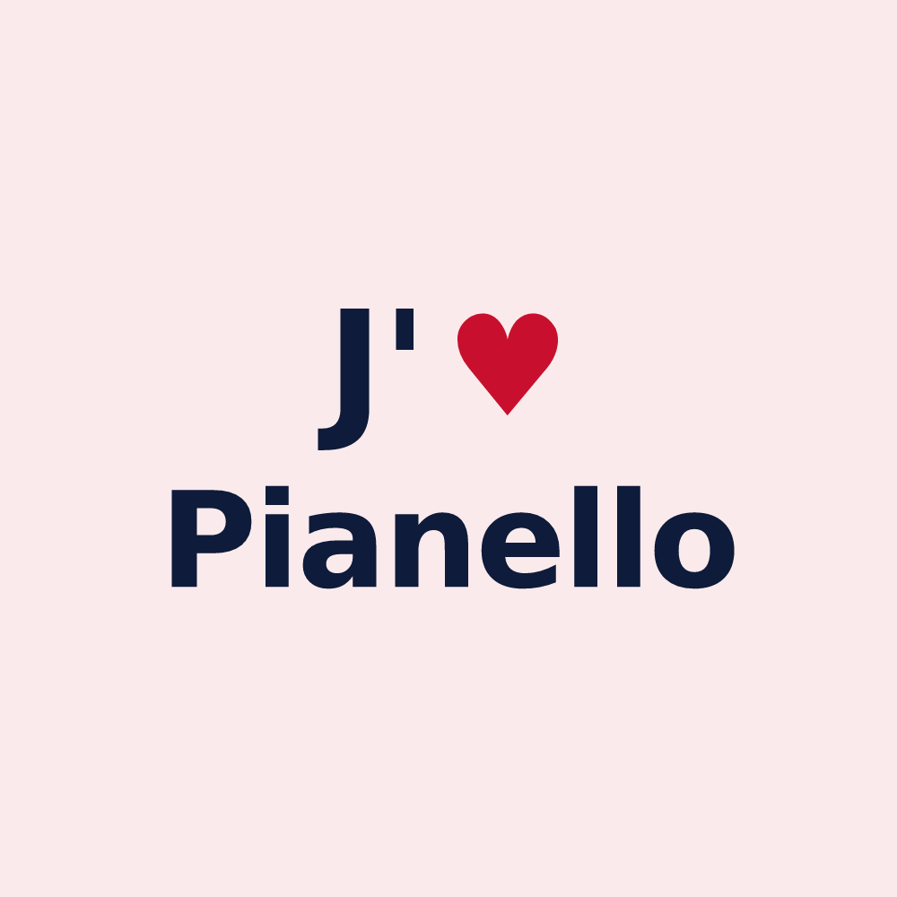 Magnet personnalisé Pianello — design J'aime Pianello