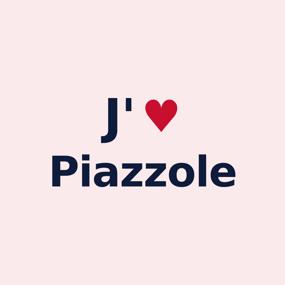 Magnet personnalisé Piazzole — design « J'aime Piazzole » imprimé sur le magnet