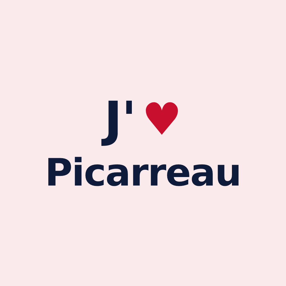 Magnet personnalisé Picarreau — design « J'aime Picarreau » imprimé sur le magnet