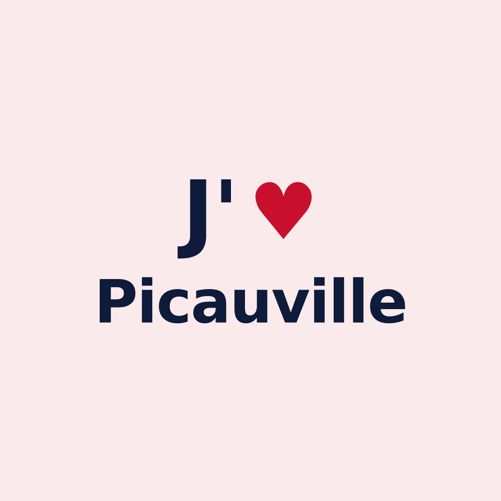 Magnet personnalisé Picauville — design « J'aime Picauville » imprimé sur le magnet
