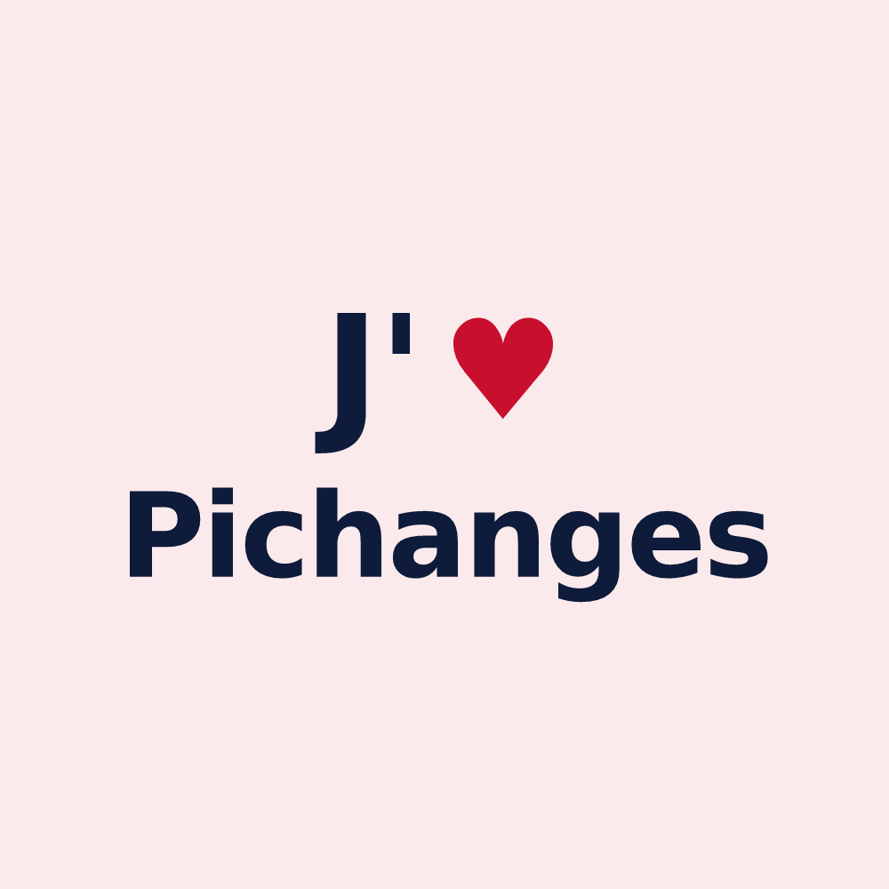 Magnet personnalisé Pichanges — design « J'aime Pichanges » imprimé sur le magnet
