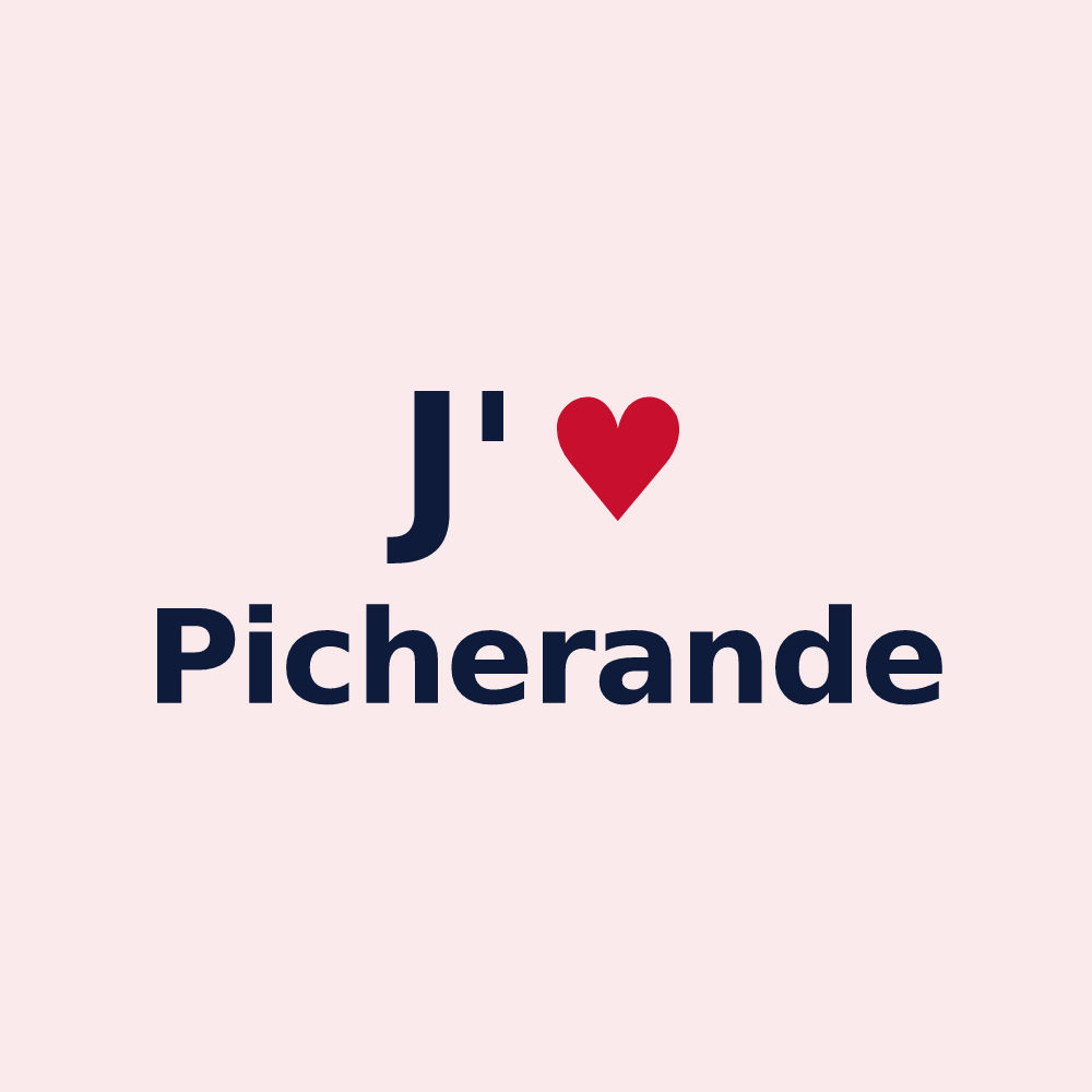 Magnet personnalisé Picherande — design « J'aime Picherande » imprimé sur le magnet
