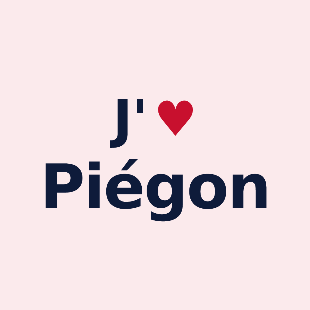 Magnet personnalisé Piégon — design J'aime Piégon