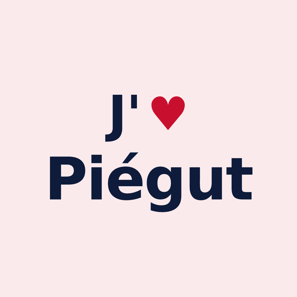Magnet personnalisé Piégut — design J'aime Piégut