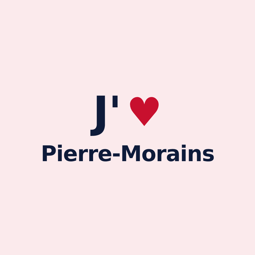 Magnet personnalisé Pierre-Morains — design J'aime Pierre-Morains
