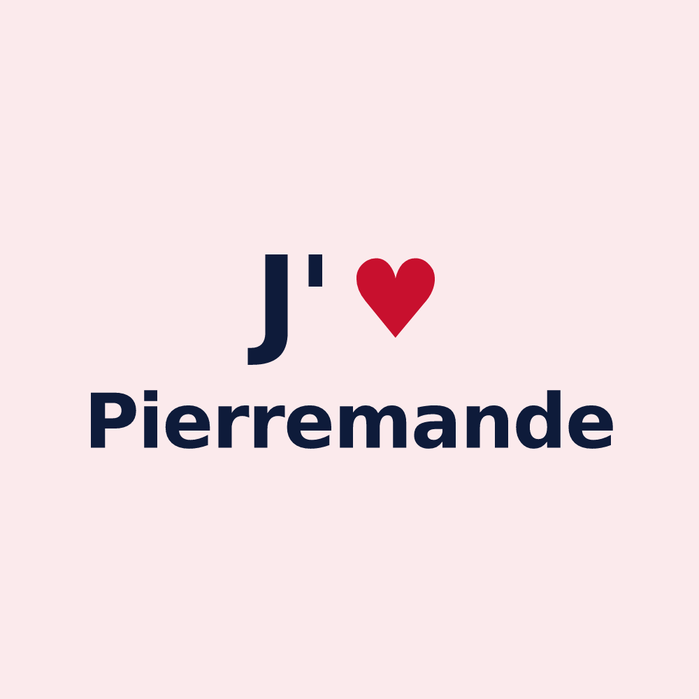Magnet personnalisé Pierremande — design « J'aime Pierremande » imprimé sur le magnet