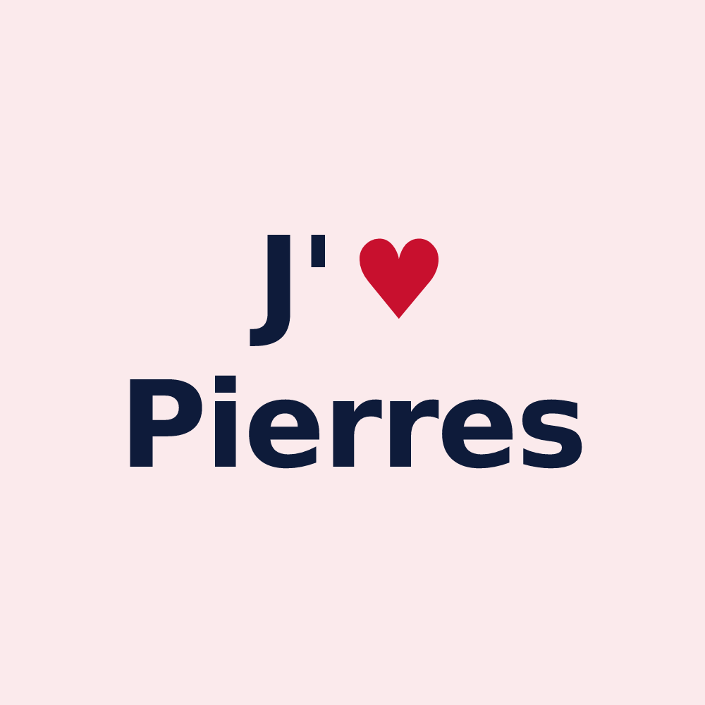 Magnet personnalisé Pierres — design « J'aime Pierres » imprimé sur le magnet