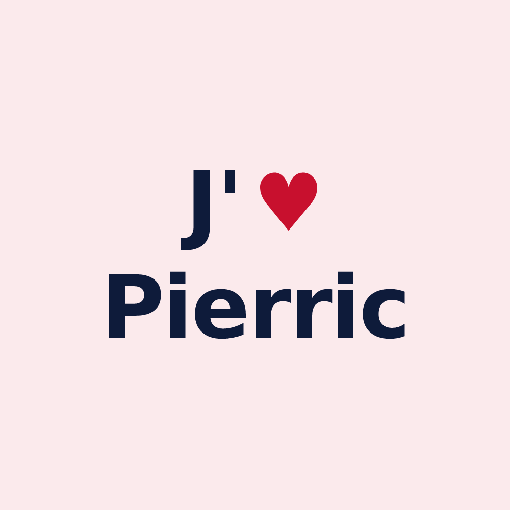 Magnet personnalisé Pierric — design « J'aime Pierric » imprimé sur le magnet