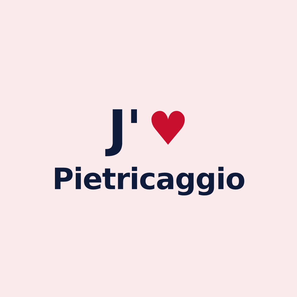 Magnet personnalisé Pietricaggio — design « J'aime Pietricaggio » imprimé sur le magnet