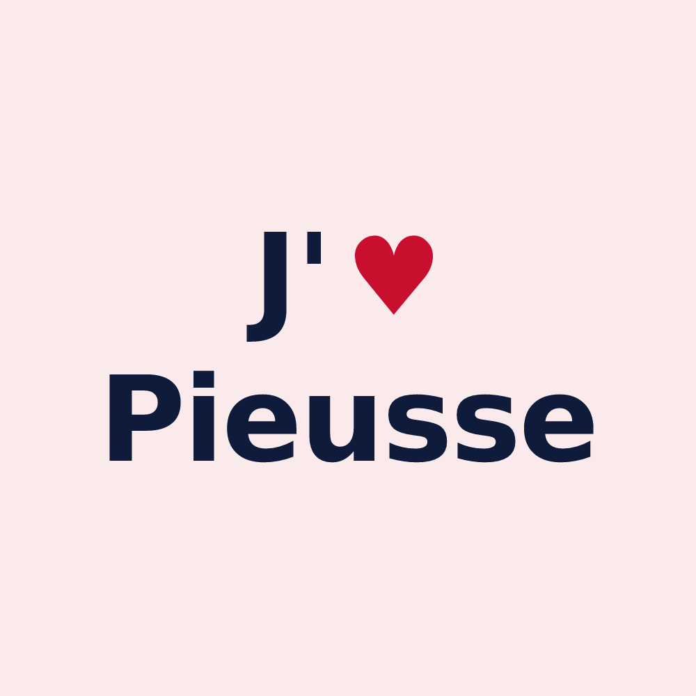 Magnet personnalisé Pieusse — design J'aime Pieusse