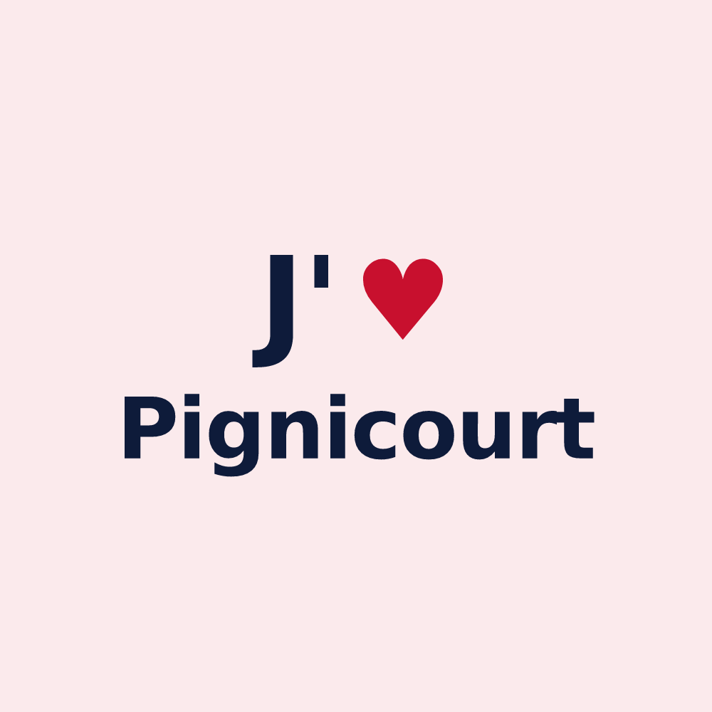 Magnet personnalisé Pignicourt — design J'aime Pignicourt