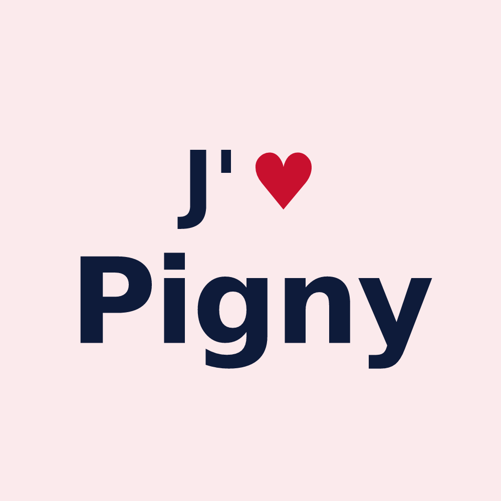 Magnet personnalisé Pigny — design J'aime Pigny