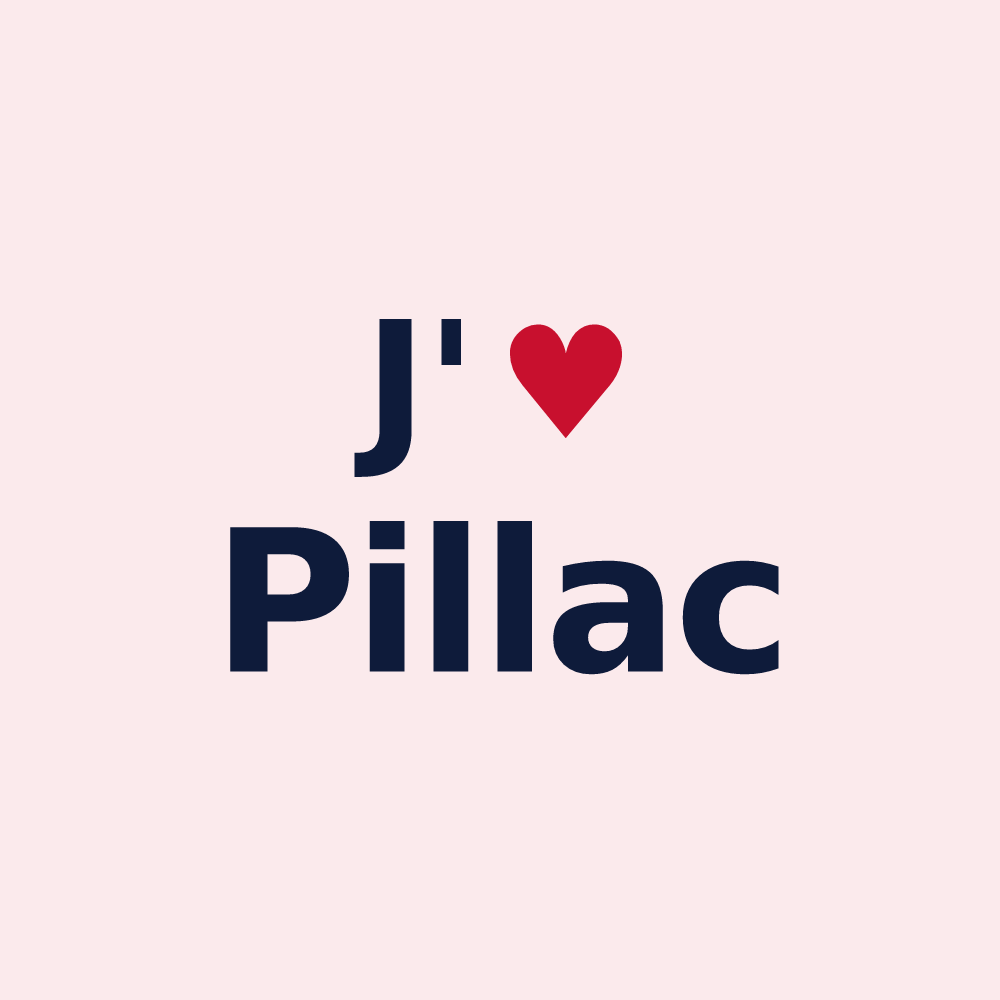Magnet personnalisé Pillac — design J'aime Pillac