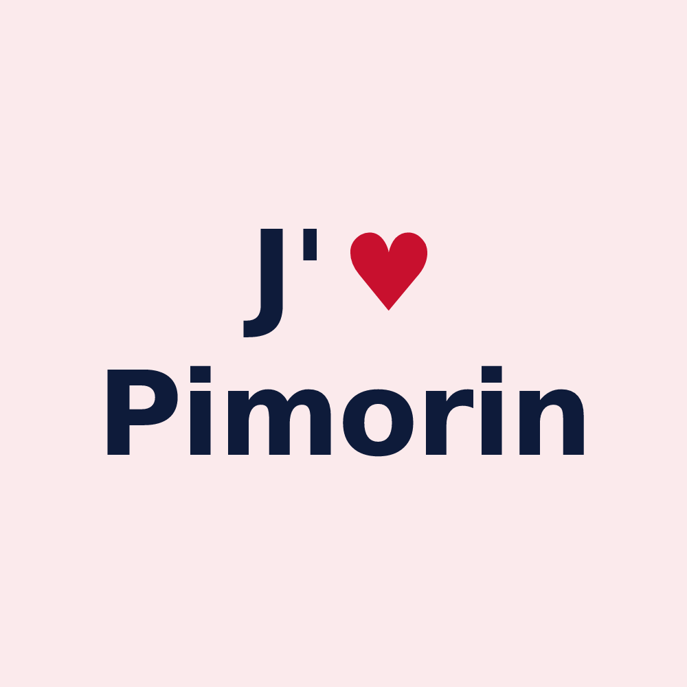 Magnet personnalisé Pimorin — design J'aime Pimorin
