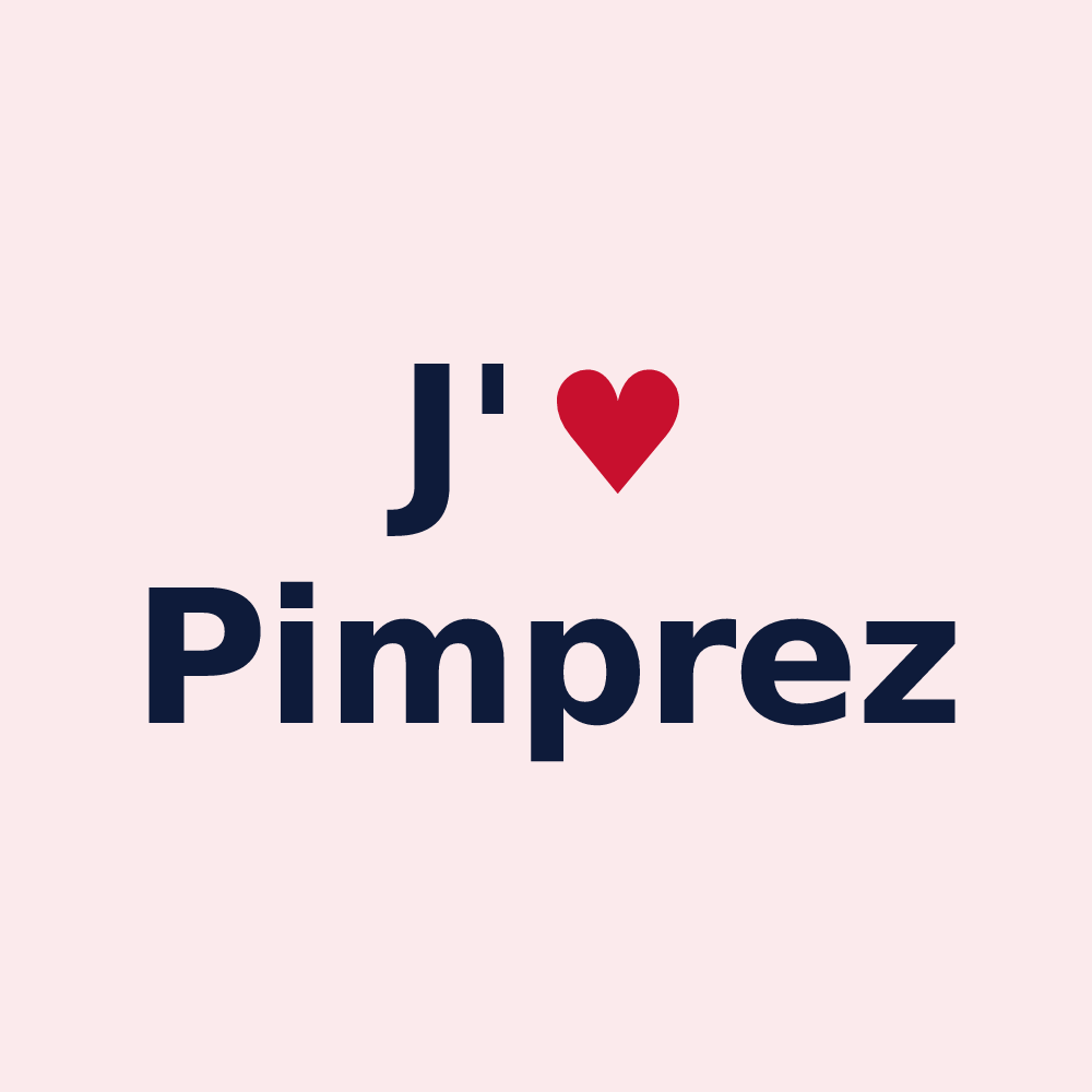 Magnet personnalisé Pimprez — design J'aime Pimprez