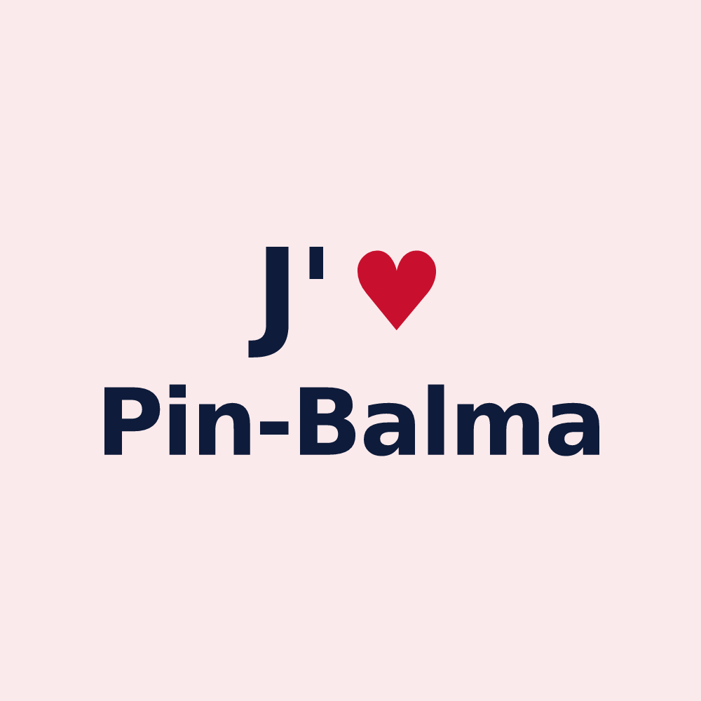 Magnet personnalisé Pin-Balma — design J'aime Pin-Balma