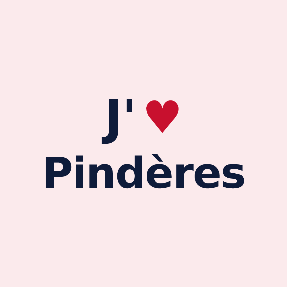 Magnet personnalisé Pindères — design « J'aime Pindères » imprimé sur le magnet