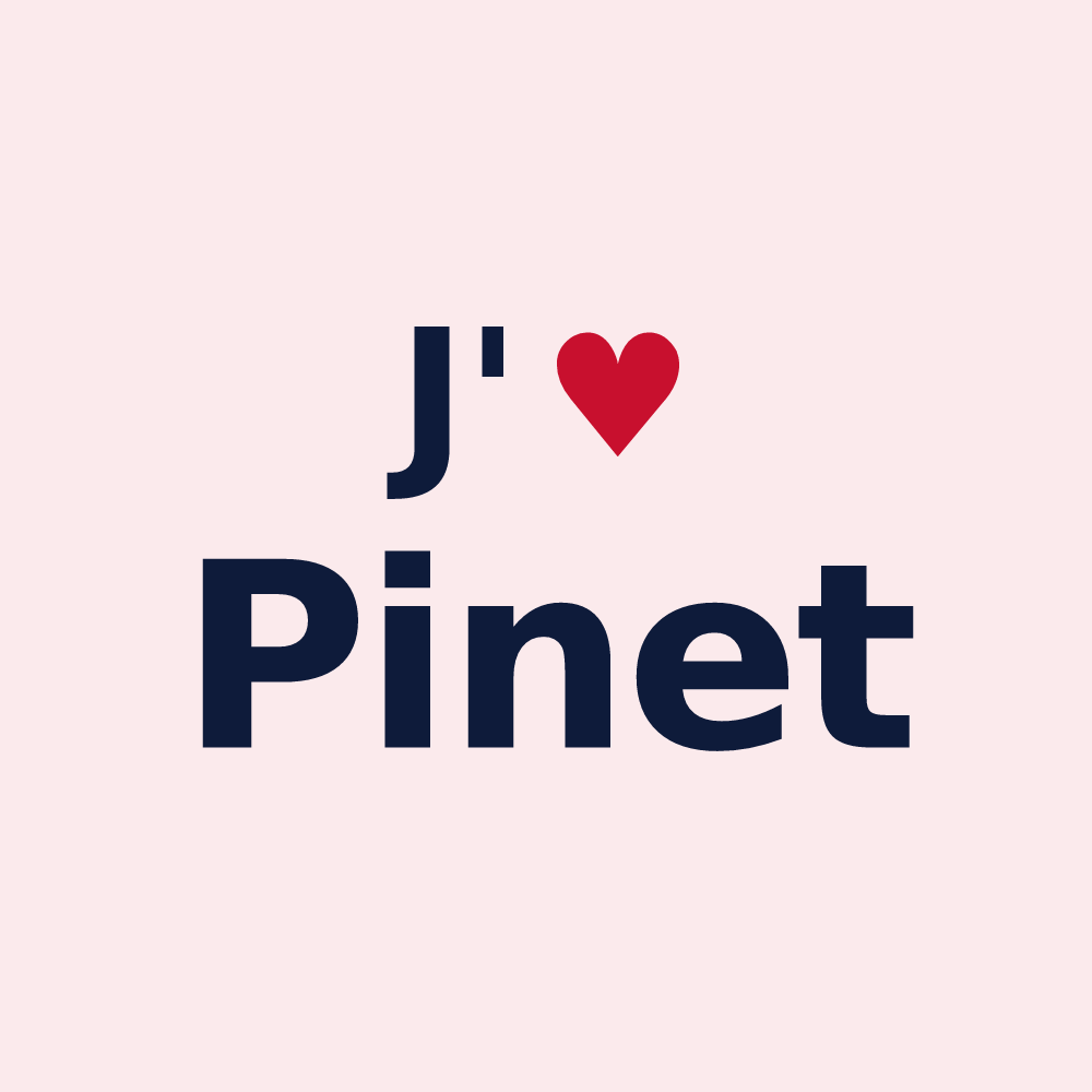 Magnet personnalisé Pinet — design J'aime Pinet