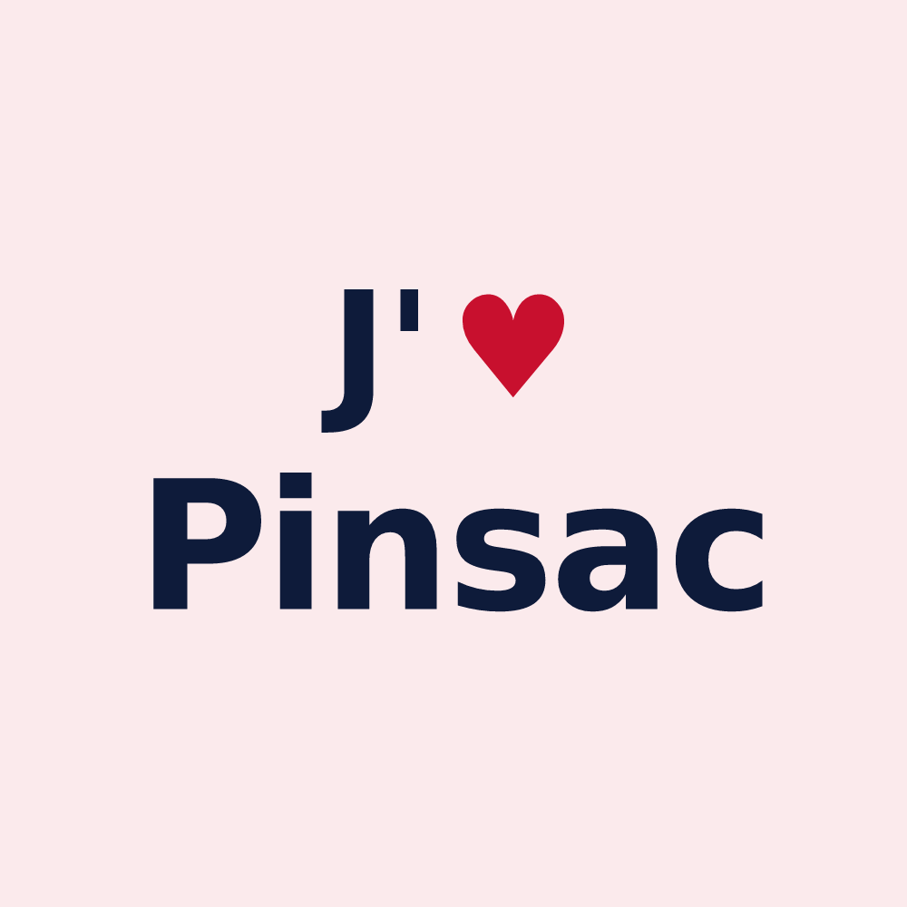 Magnet personnalisé Pinsac — design J'aime Pinsac