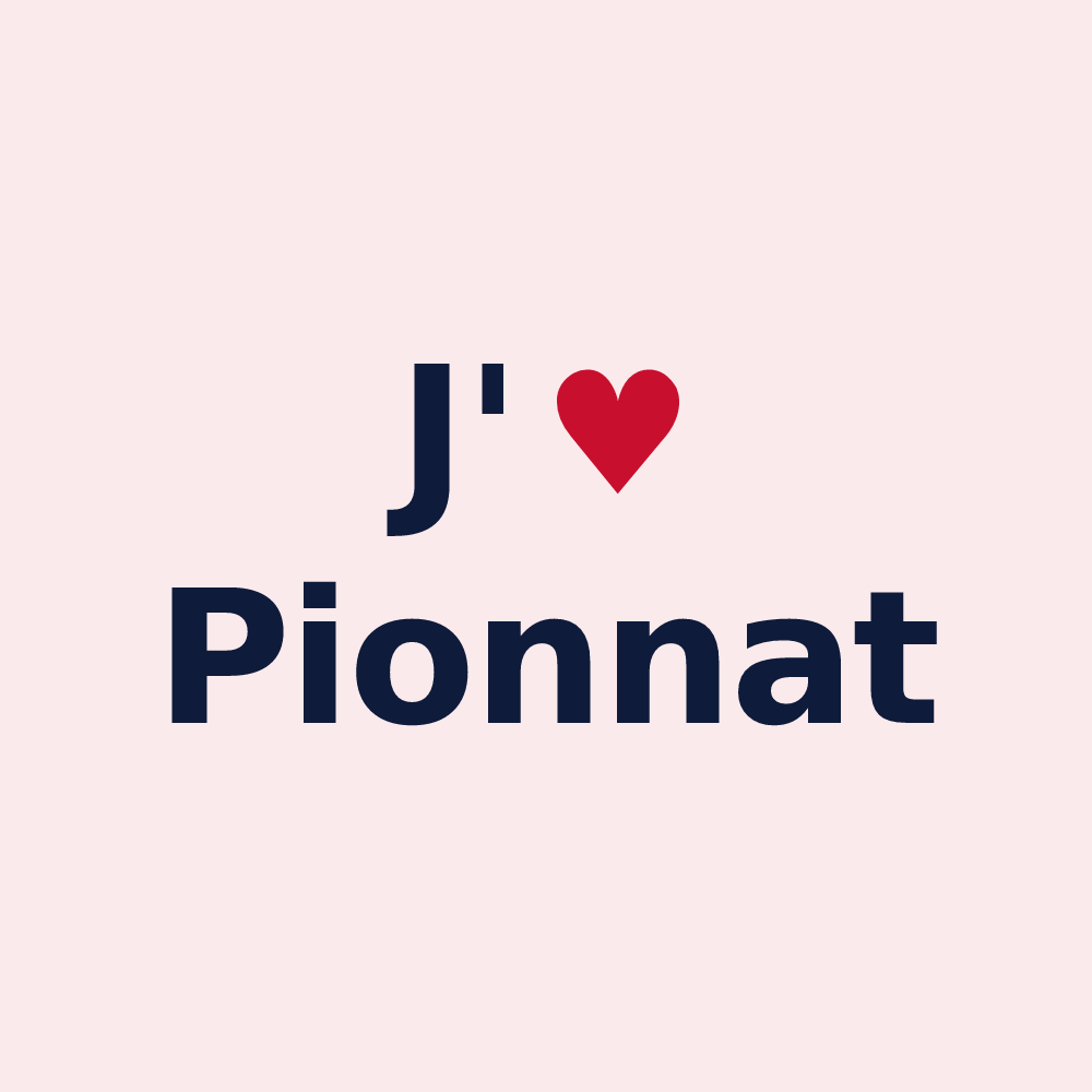 Magnet personnalisé Pionnat — design J'aime Pionnat